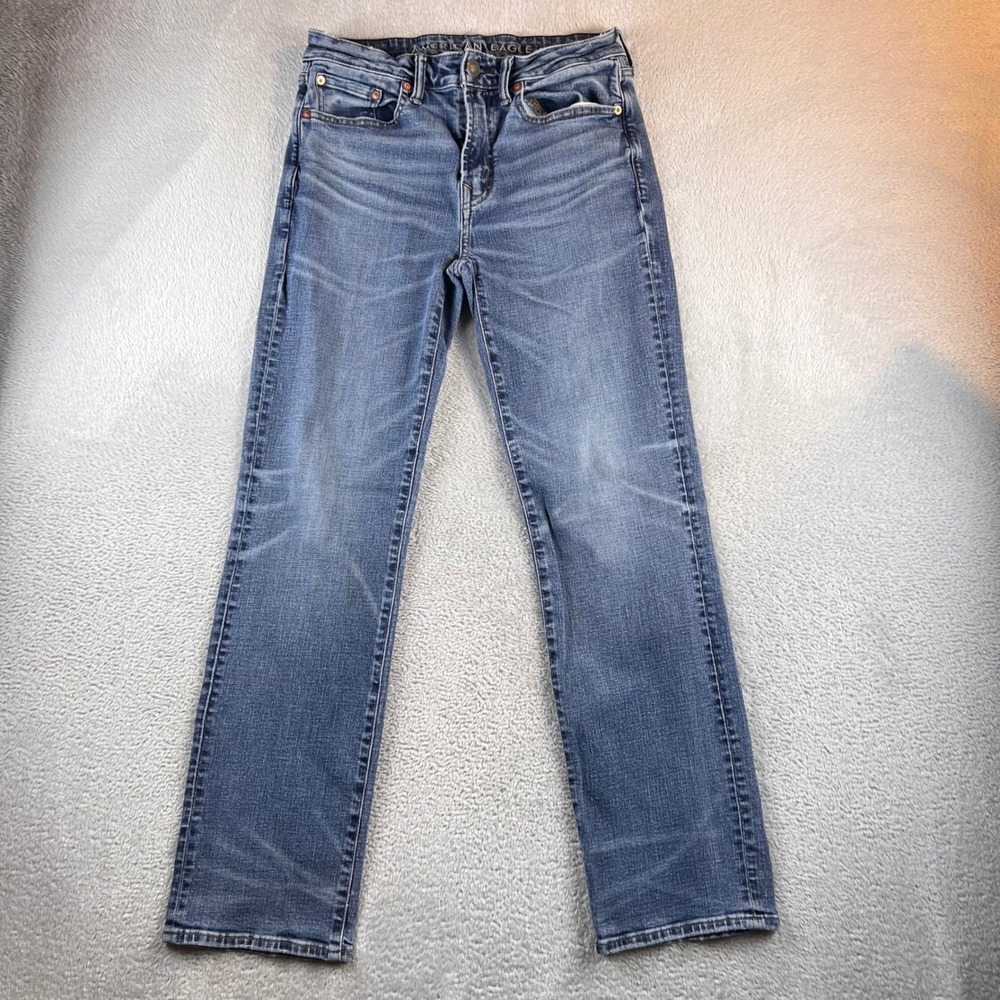 American Eagle Mens Original Bootcut Jeans Blue Medium Wash 31x32 (30x30) Denim